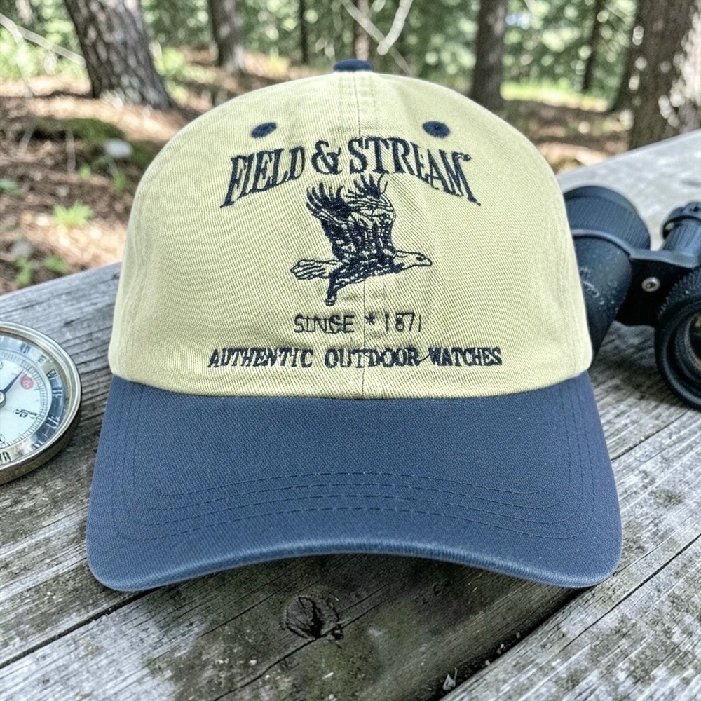 Field & Stream Hat Cap Strap Back Khaki Brown Embroidered Outdoor‎ Mens Hunting